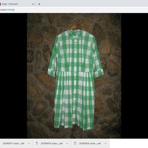 BODEN Green & White Gingham Plaid Shirt Dress 16L